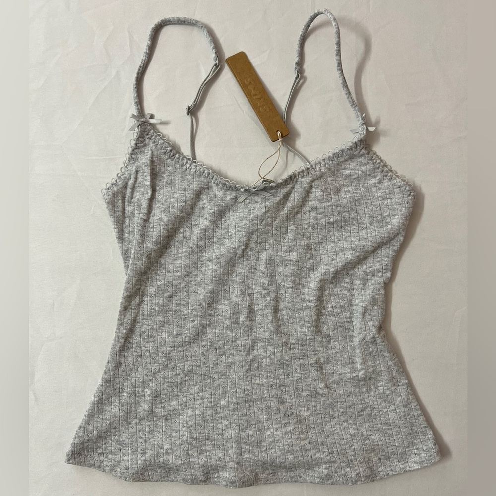 SKIMS Pointelle Cami Tank Top + Boyshort Boy Short Shorts Underwear Set - Picture 2 of 5